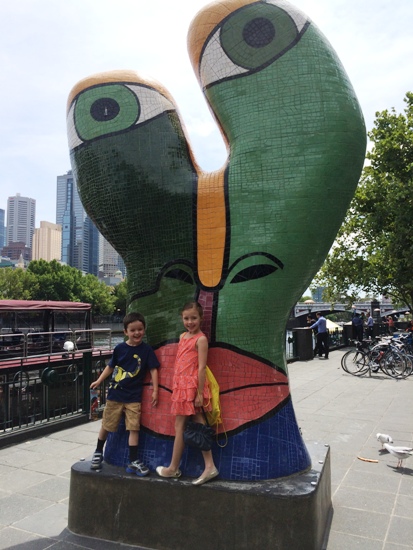 Statue in Southbank in Melbourne