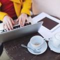 Woman blogging