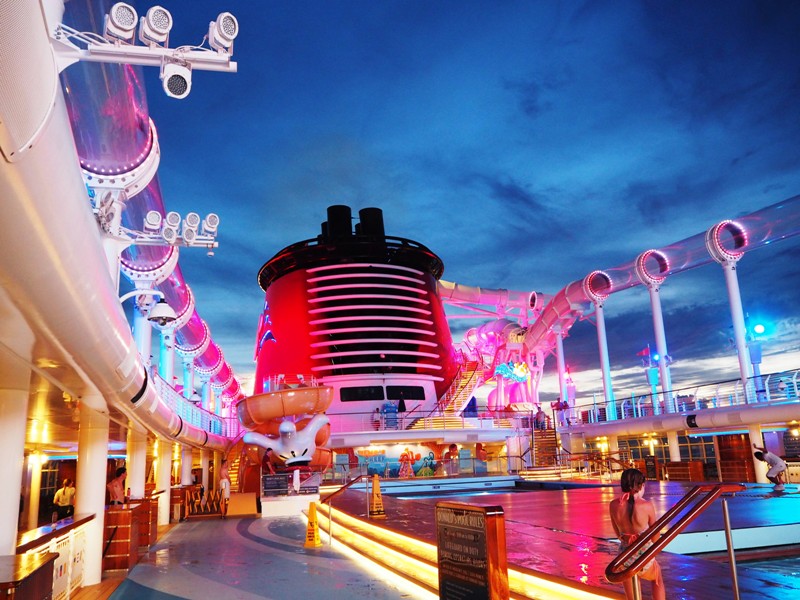 Eastern Caribbean Disney Cruise - Disney Fantasy pool deck