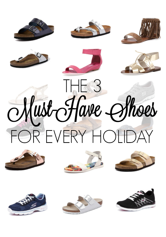 The 3 must-have shoes for every holiday - Escape With Kids - You only need 3 pairs of shoes on vacation - extremely comfortable walking shoes, a sandal that can handle heat and water, and something with a little bit of pretty #familytravel #travelstyle