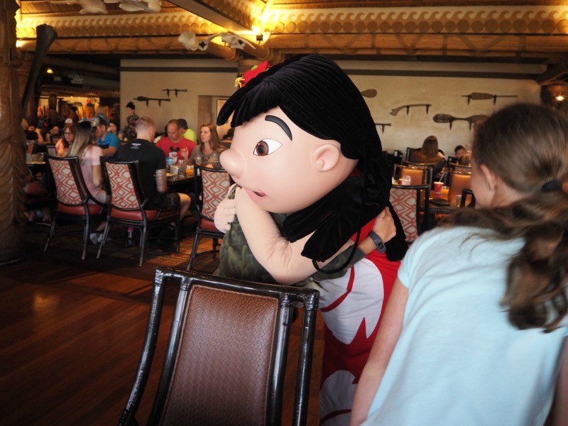 Cuddles with Lilo at 'Ohana character breakfast