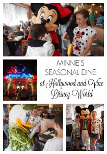 Minnie's Seasonal Dine at Hollywood and Vine is one of only two Disney World character meals with Mickey and Minnie Mouse together with other big names.