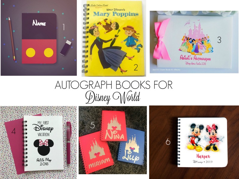 Autograph books for Disney World characters