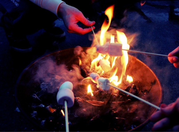 Staycation - toasting marshmallows